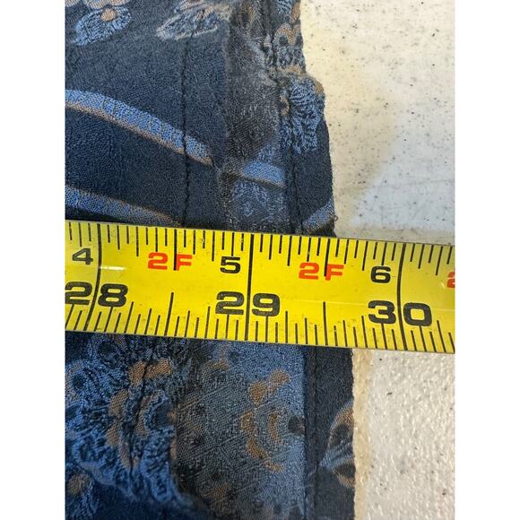 Free People Dobby Times Onyz Combo Blue Tunic Size XS Oversized Rayon Boho A23 - Picture 9 of 9